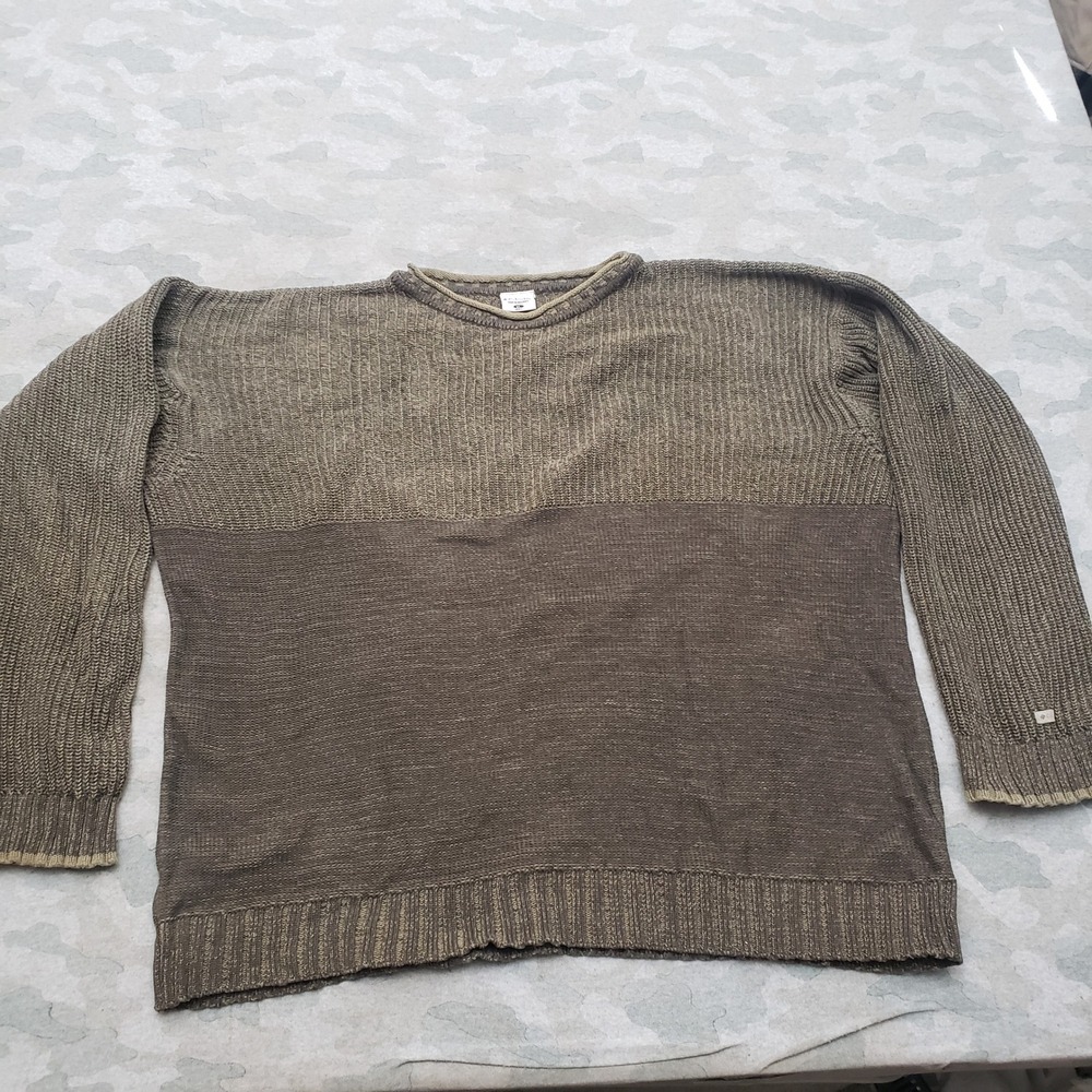 VTG Columbia Sweater Mens XL Green Pullover Rolled Collar Outdoors Grandpa Core